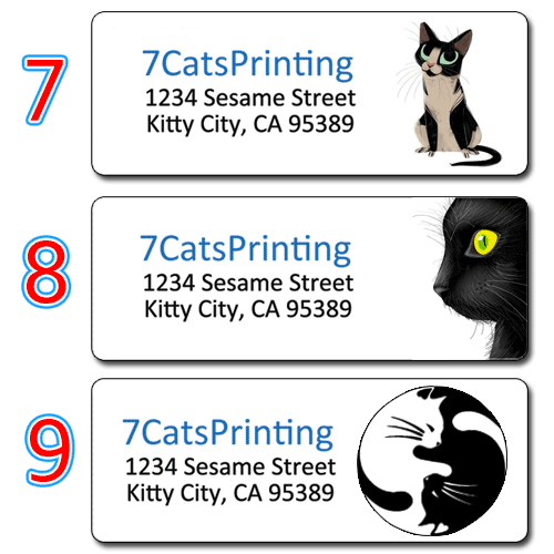 30 Custom Cat Art Personalized Address Labels