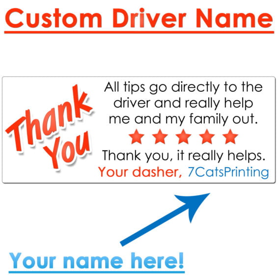 increase tips stickers for doordash
