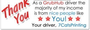 grubhub thank you stickers