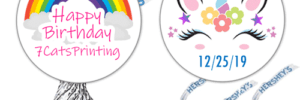custom name unicorn birthday stickers